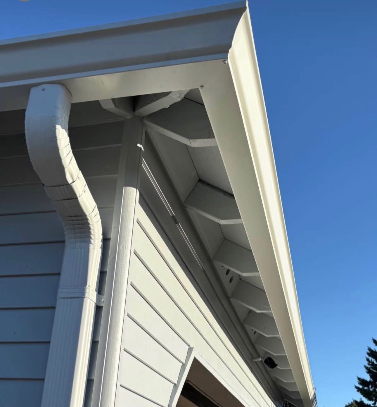 Real VK Gutters installation — seamless K-style in white
